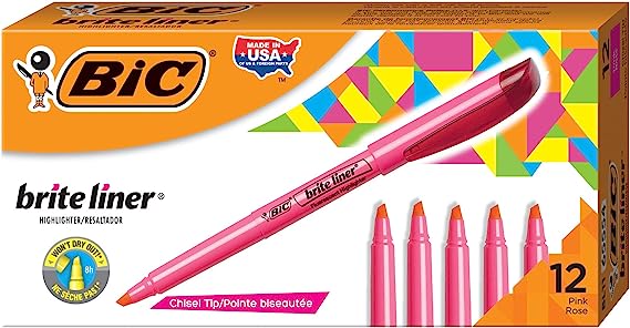 BIC BRITE LINER XL HIGHLIGHTER PINK